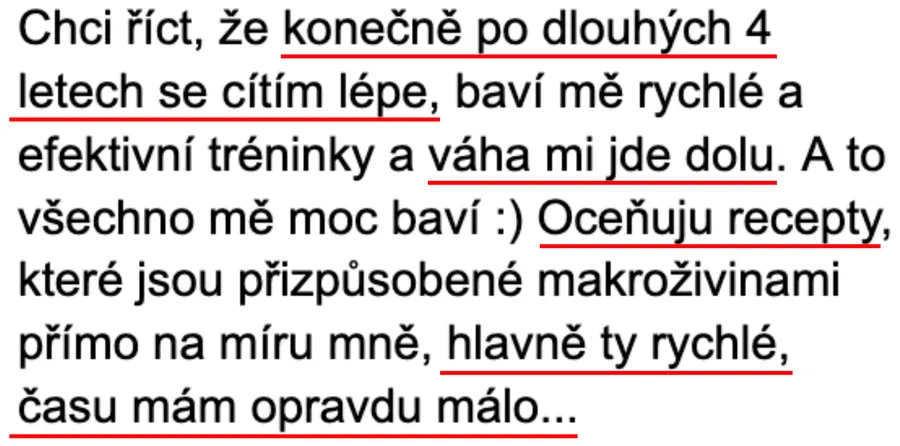 Zpětná vazba členky