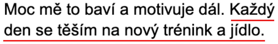 Zpětná vazba členky