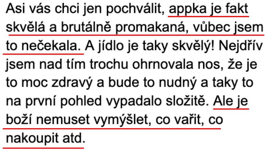 Zpětná vazba členky