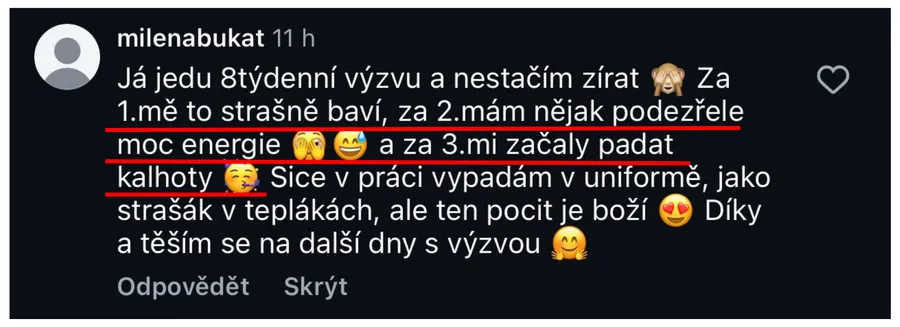 Zpětná vazba členky